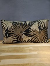 Kussen Palmblad Zwart/Brons Cushion Palm Leaf  black/bronze