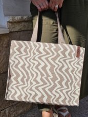 Shopper Lot Beige/Brown Zigzag Shopper Lot Beige/Brown Zigzag